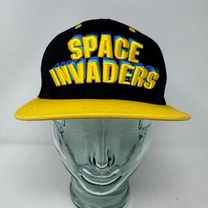 Space Invaders Black Yellow Snapback Hat Official Taito Licensed Adult One Size